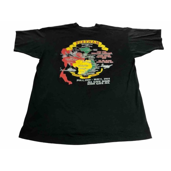 Vintage POW MIA Shirt Size XL Black Vietnam War Military USA 90s Single Stitch - Picture 1 of 9